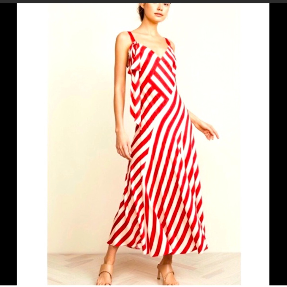 Jill Stuart stunning maxi red, cream size 8 NWT